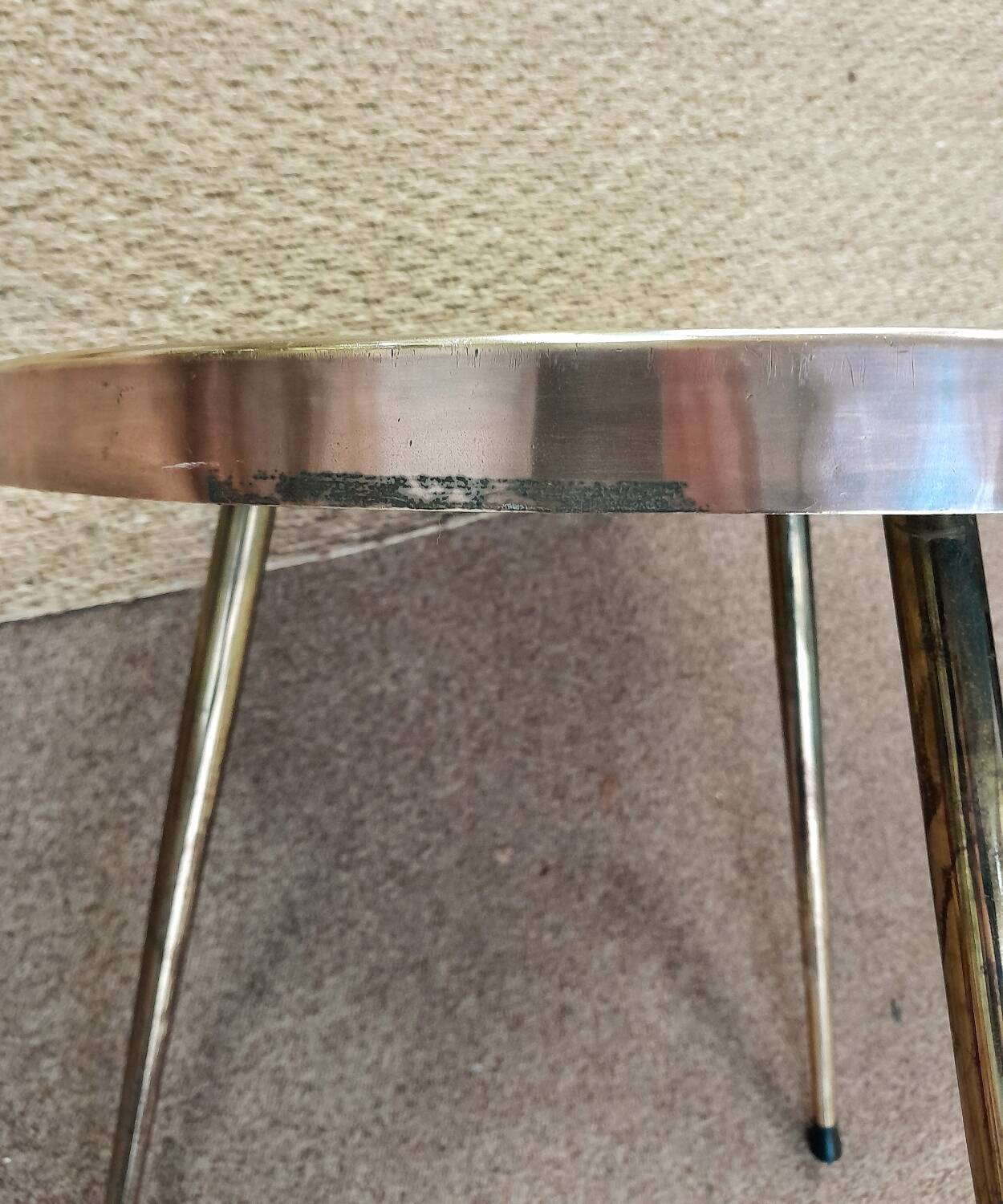 Brass and imitation leather coffee table