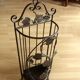 Handmade metal umbrella stand, darkbrown, vintage