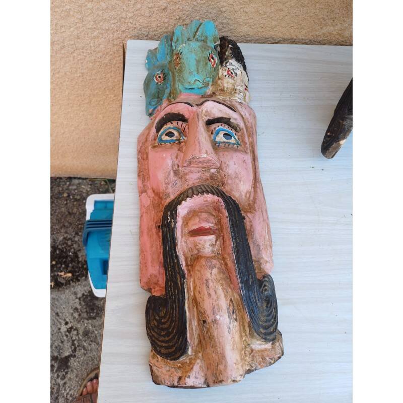 3 ethnic tribal wooden masks 19th century