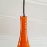 Orange glass 'Bang' pendant lamp by Jacob E. Bang for Fog & Mørup, Denmark 1960's