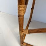 Coiffeuse bureau en rotin et bambou vintage