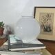 Globe lampshade in white opal, open for wall lamp chandelier, 20 cm.