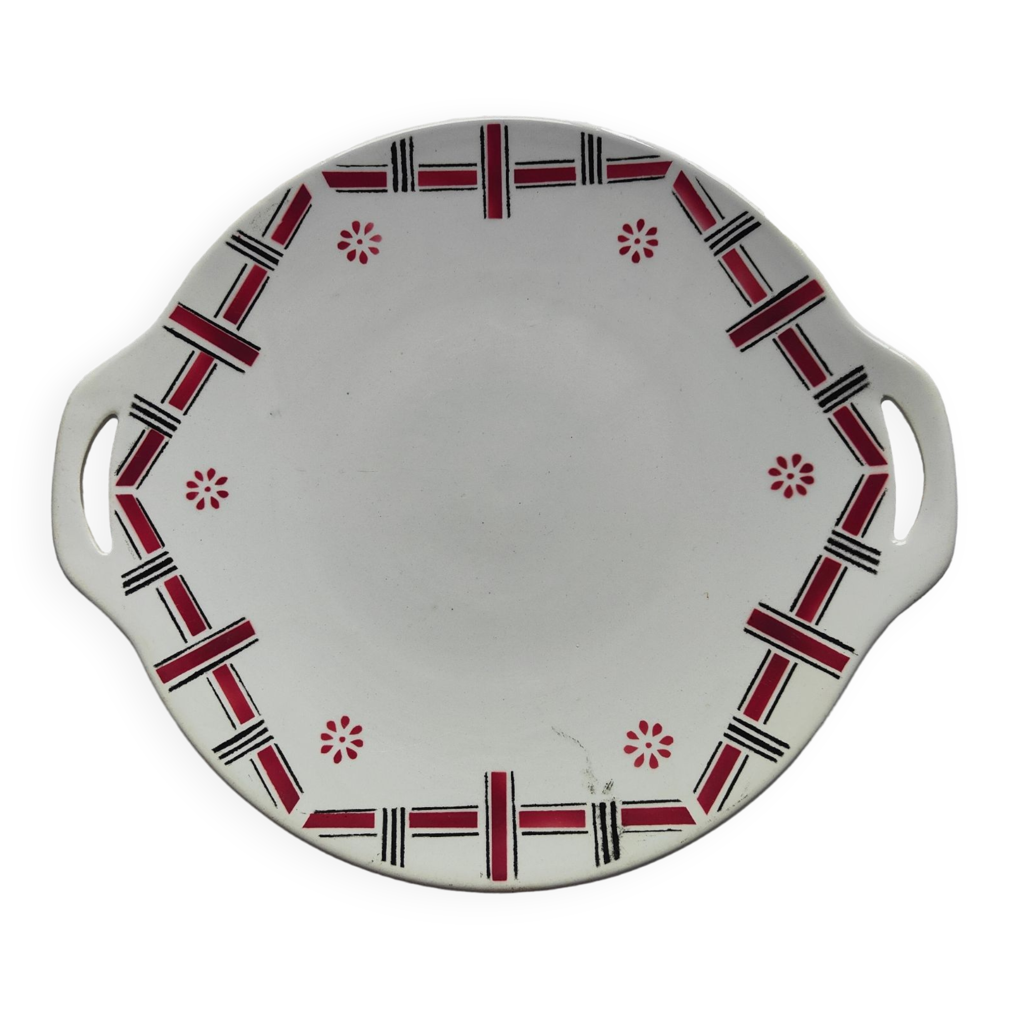 Gien opaque porcelain cake dish