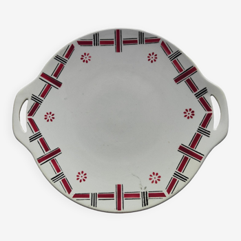 Plat à gâteau porcelaine opaque Gien