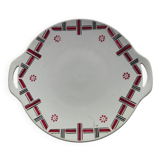 Plat à gâteau porcelaine opaque Gien