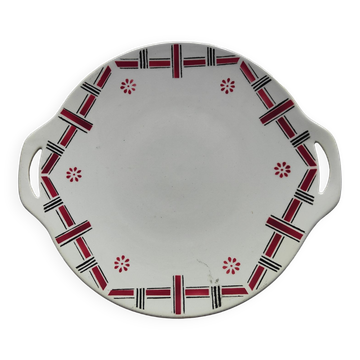 Plat à gâteau porcelaine opaque Gien