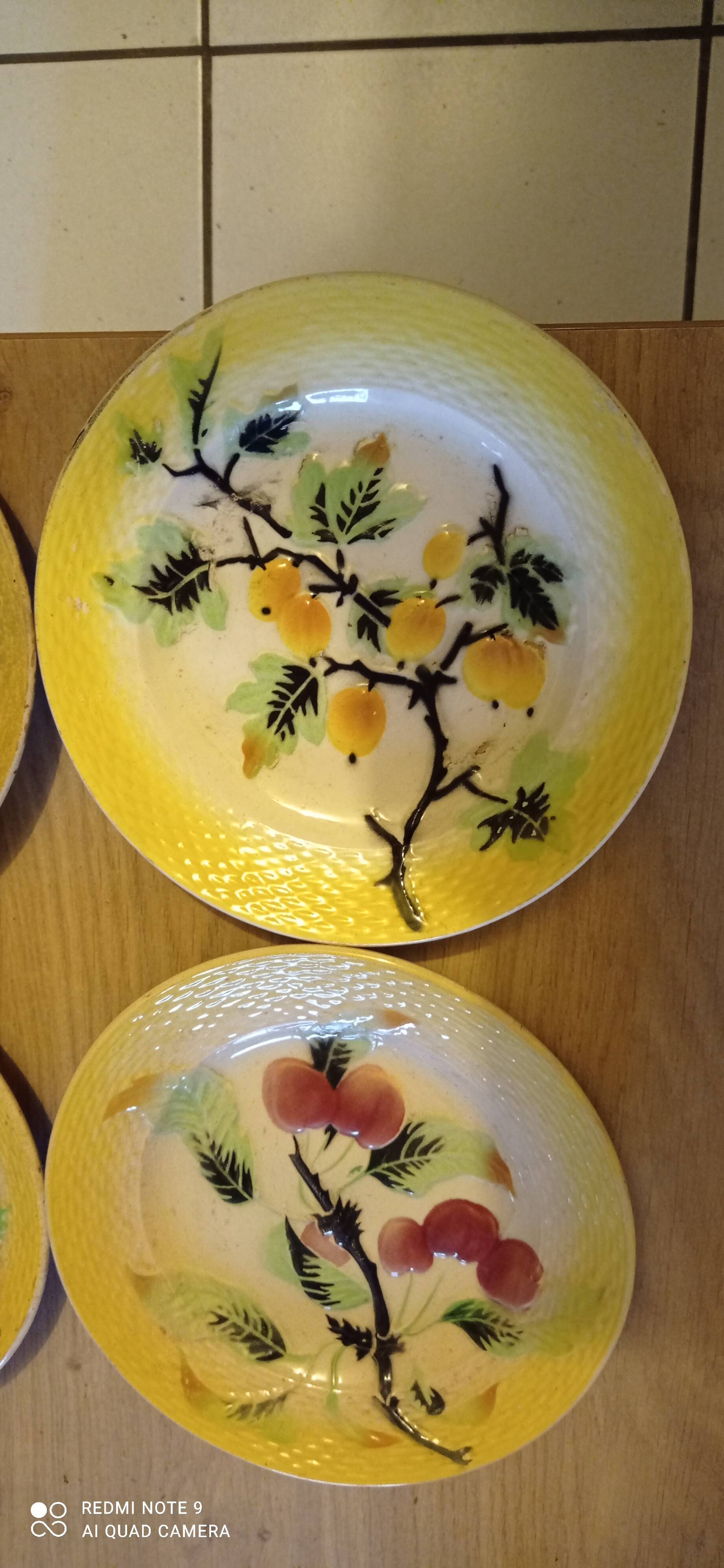 Old barbotine plates from the Orchies factory