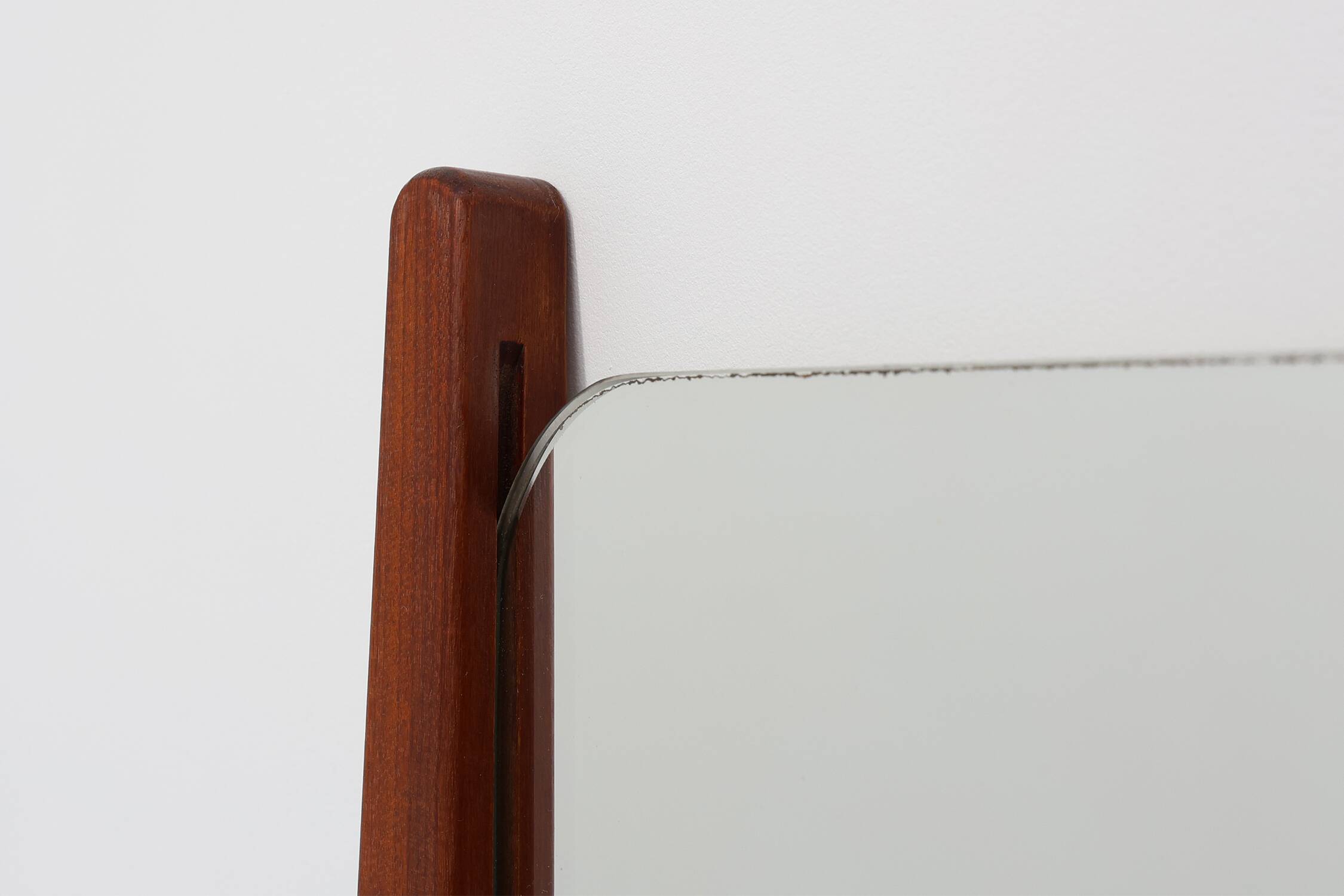 Vintage organic Scandinavian 1960s solid teak wood wall mirror