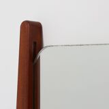 Miroir mural vintage organique scandinave des années 1960 en bois de teck massif