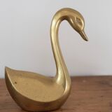 Pair of vintage brass swans