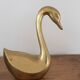 Pair of vintage brass swans