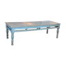 Table basse en teck laqué bleu