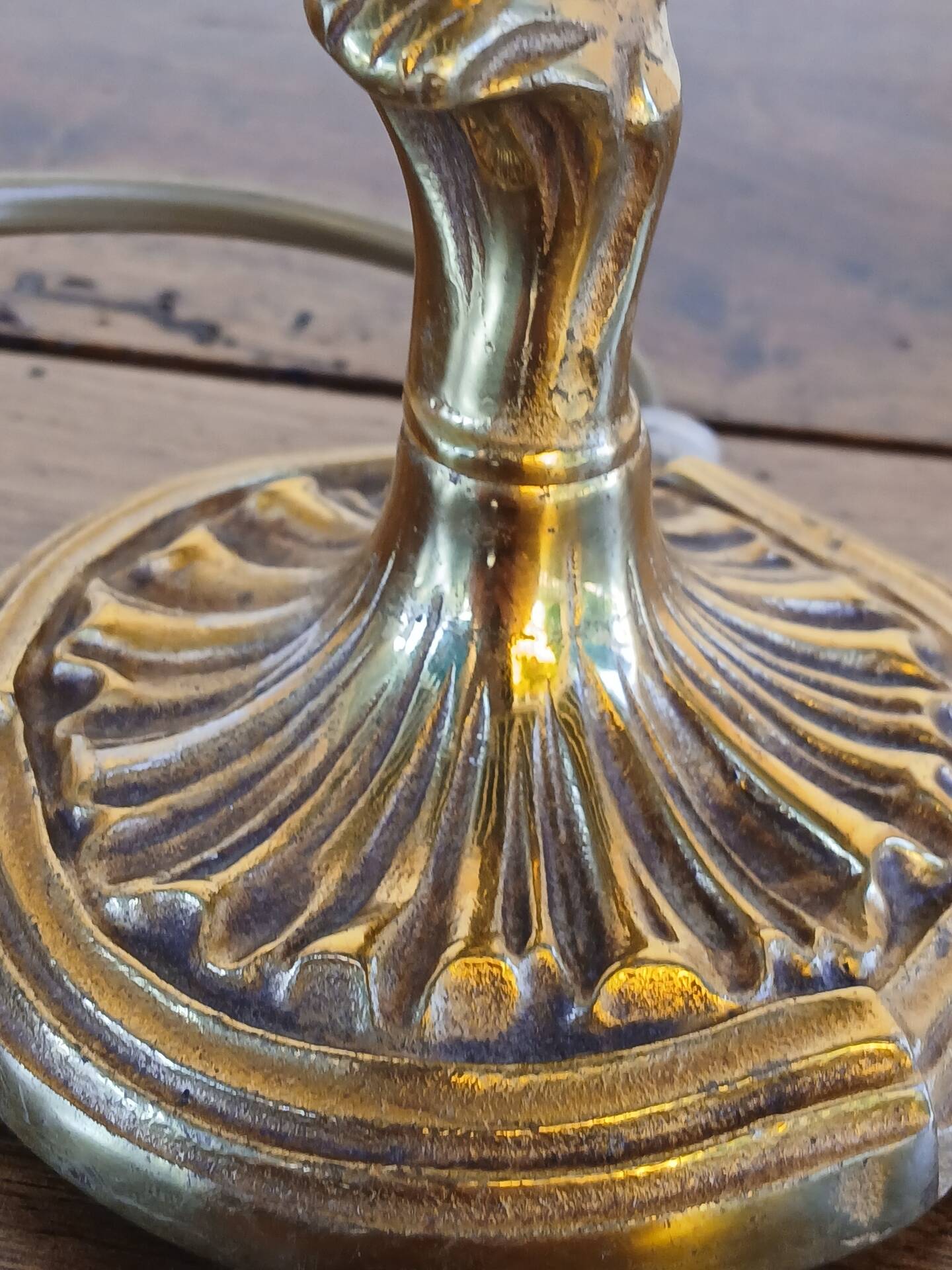 Vintage Rococo style gilded bronze lamp base