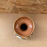 Antique glazed terracotta vase flower decor made in italy vintage