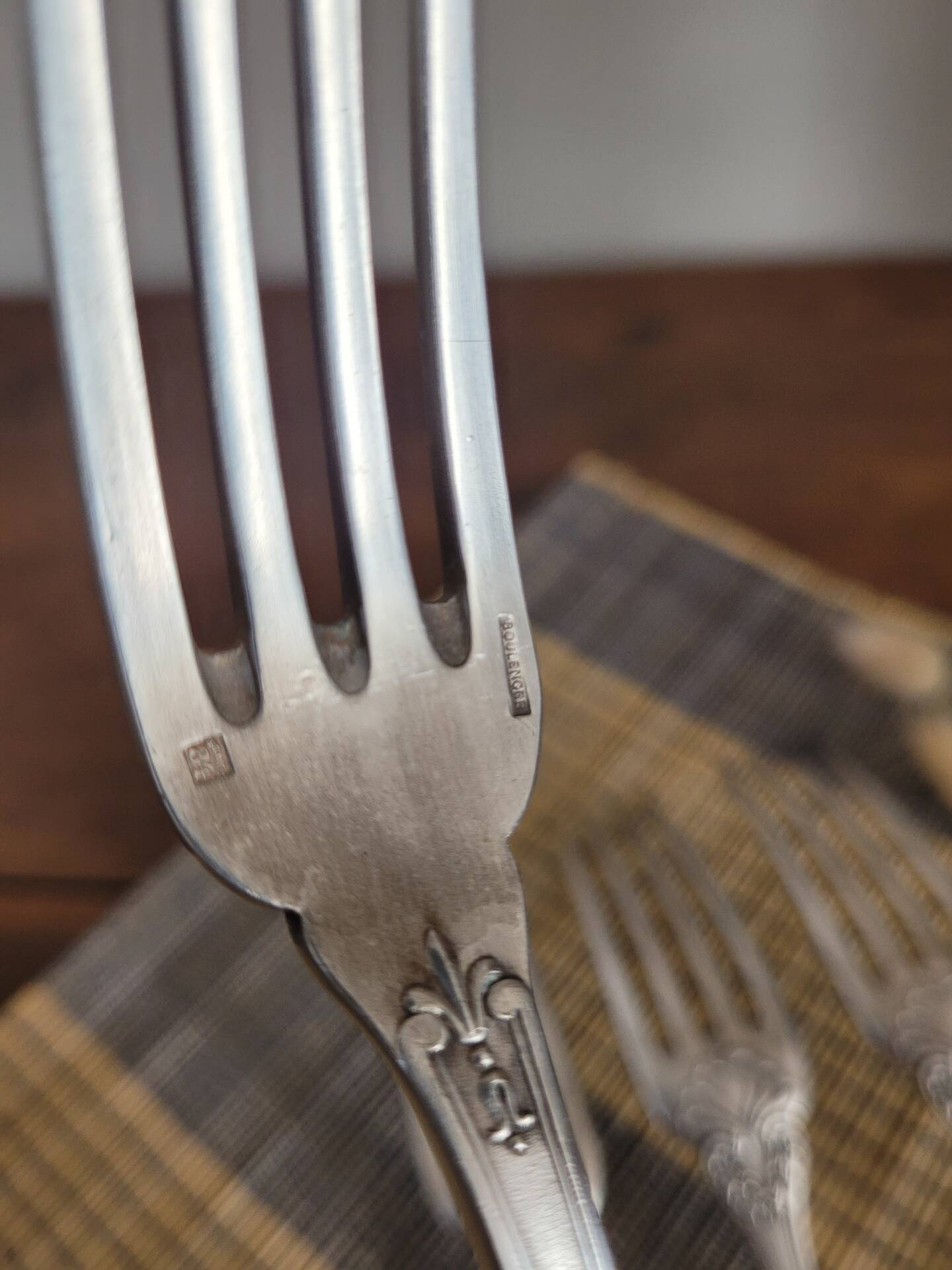 Set of 4 silver-plated forks in Boulenger antique style.