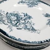 Series of 6 flat plates Saint Armand "poppy"