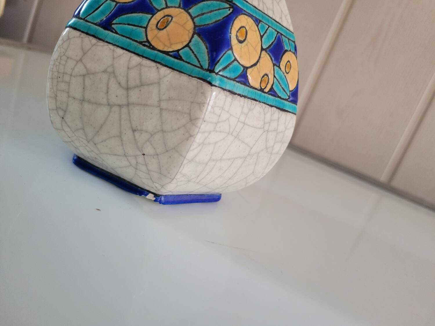 Art Deco ceramic vase from Longwy