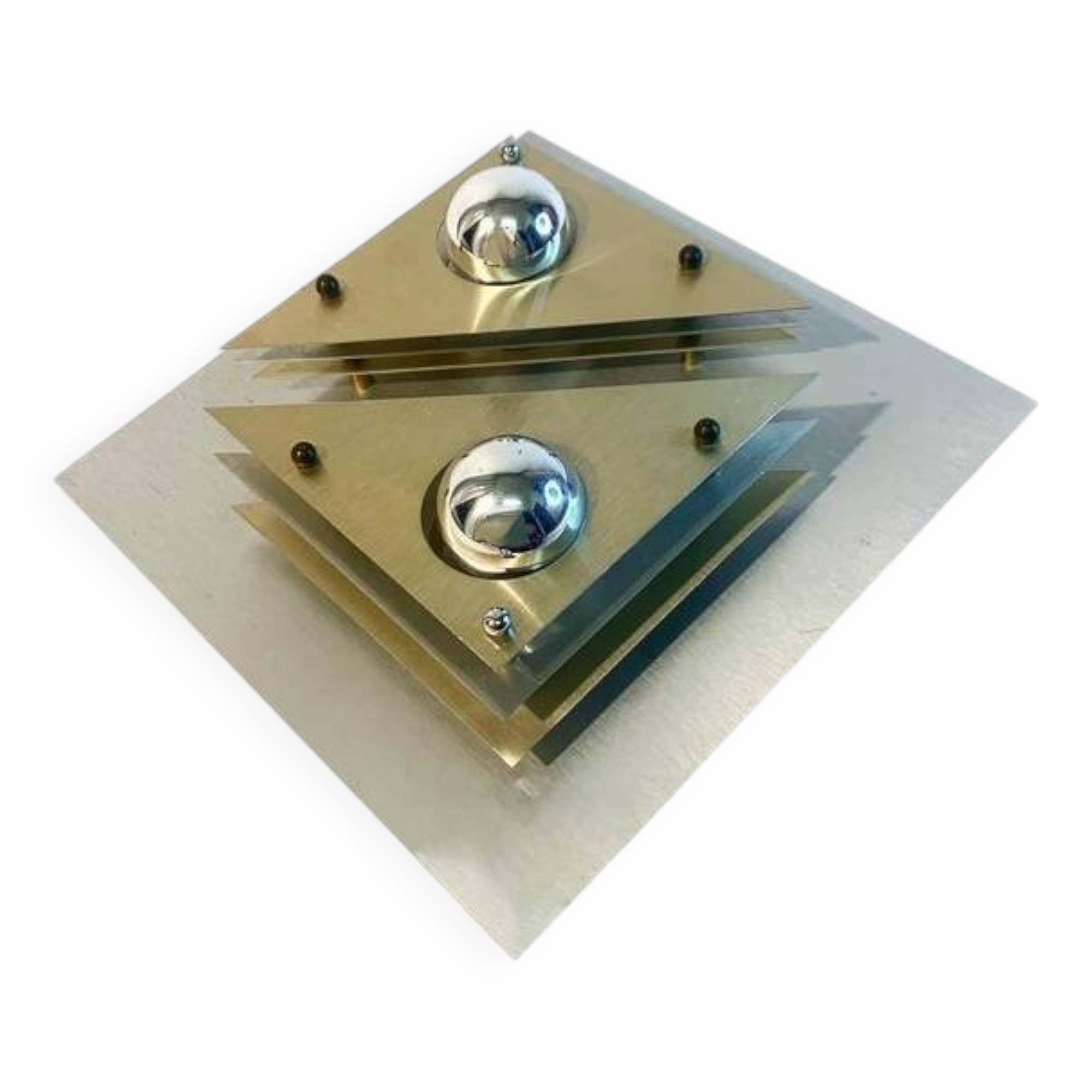 Vintage Wall Light • Steel Brass and Aluminum • 1970