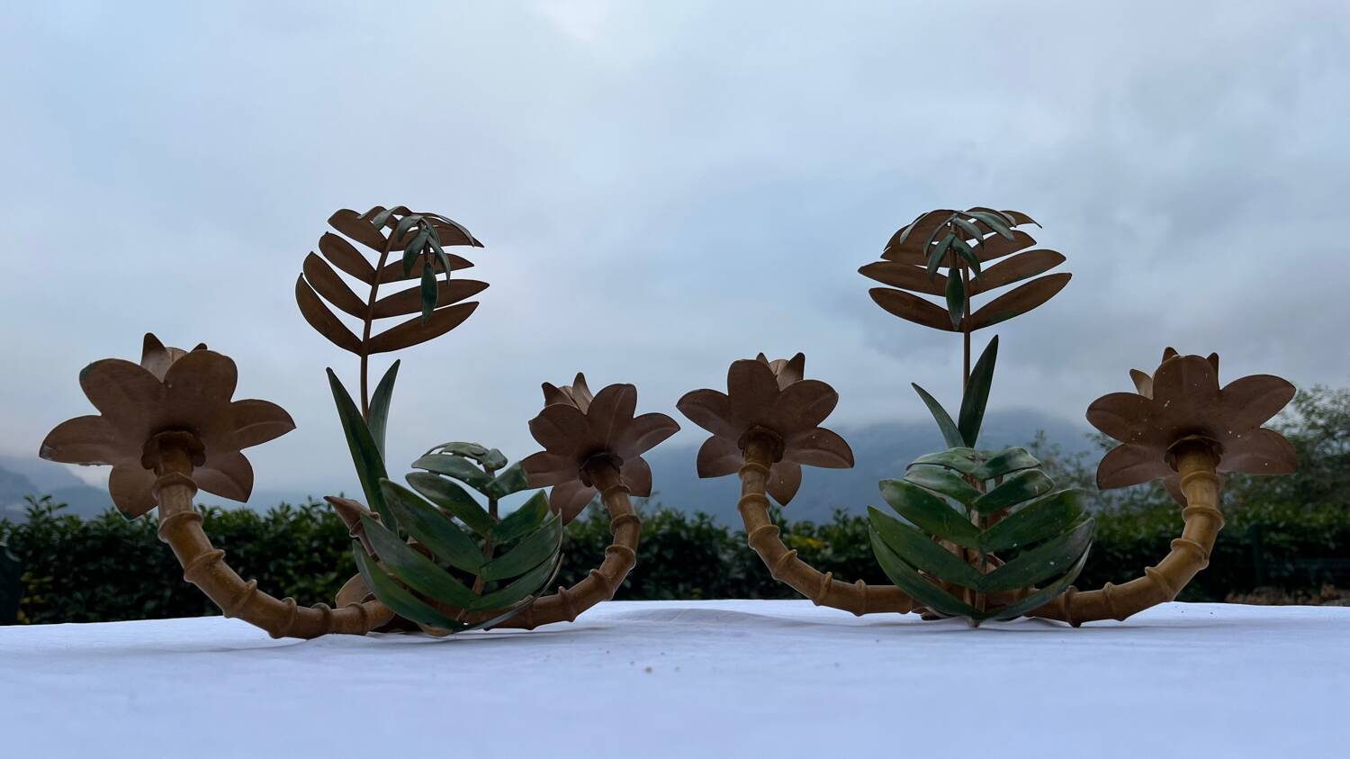 Pair of metal wall lights from the 60s/70s