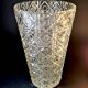 Large cut crystal vase – geometric monogram pattern