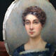 MINIATURE PORTRAIT WOMAN HAND PAINTED NINETEENTH CENTURY SUILEM