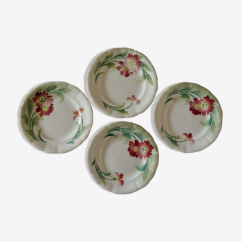 Lot 4 old plates with dessert slurry Lunéville St Clément