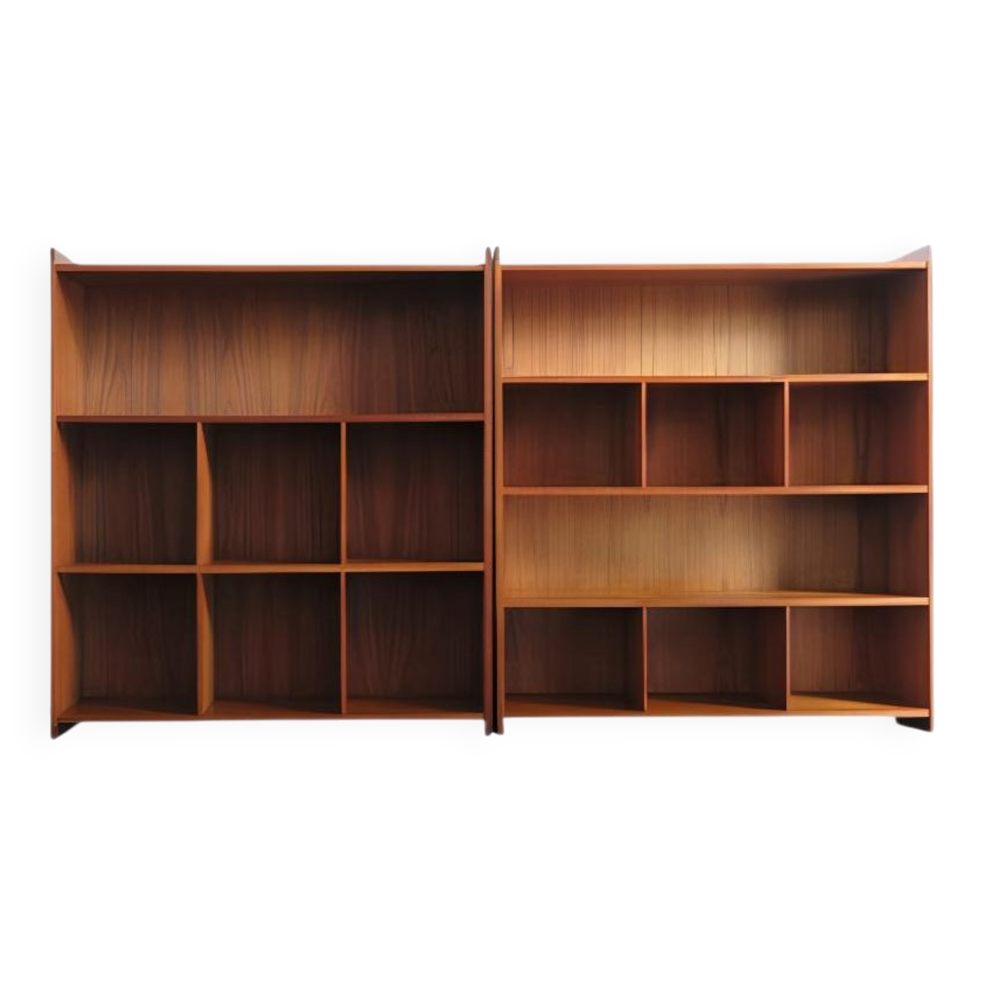 Bibliothèques en teck danois par Grete Jalk, ensemble de 2