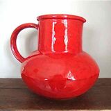 Red ceramic pitcher