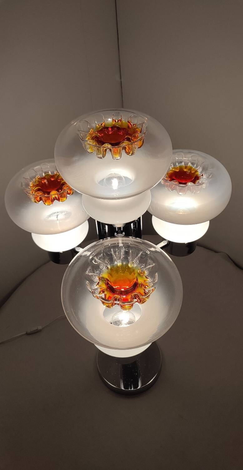 Lámpara de mesa de cristal " Mazzega". Italia, 1970s.