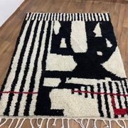 Traditional handmade pure wool Berber rug size 100 x 200 cm