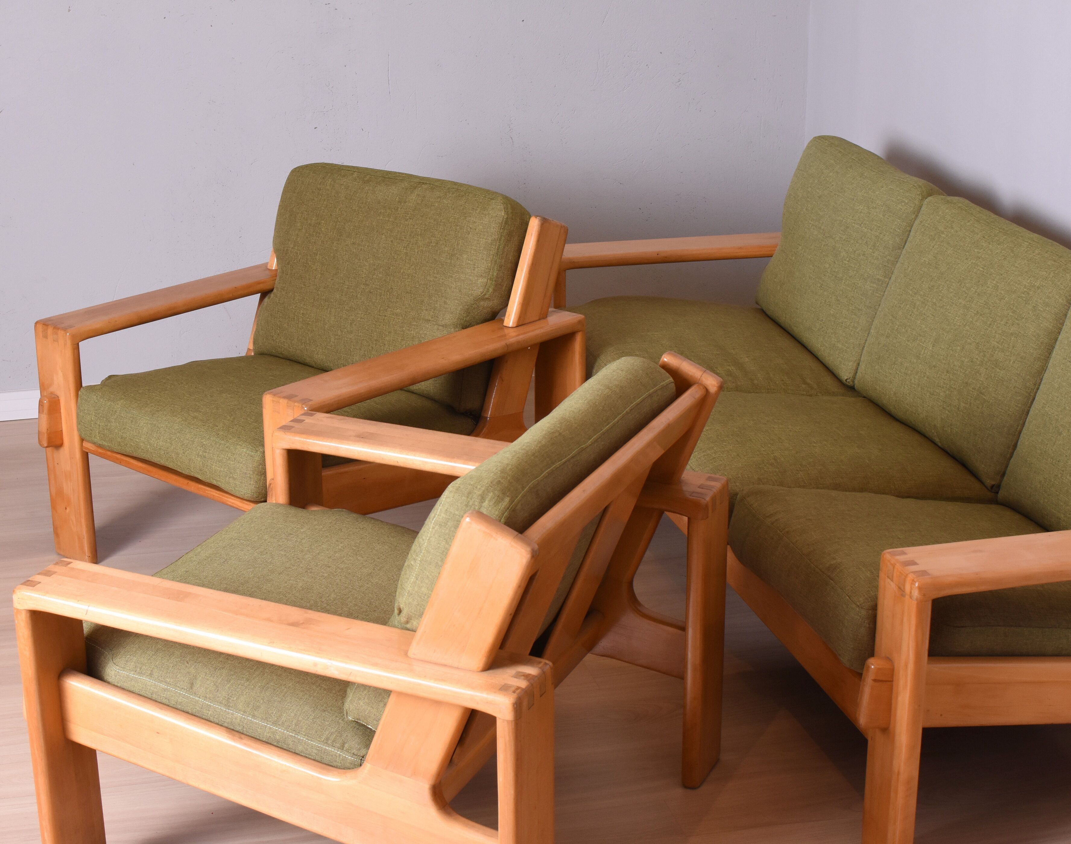 Pair of Bonanza Armchairs by E. Pajamies for Asko, Finland, 1960s