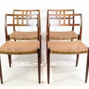 Set Of Four Dining Chairs Model 79 In Rosewood By N.O Møller For JL Møller