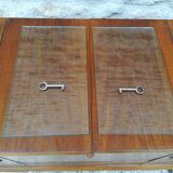 Bar cabinet on casters in walnut