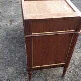 Louis XVI accajou chest of drawers and white marble