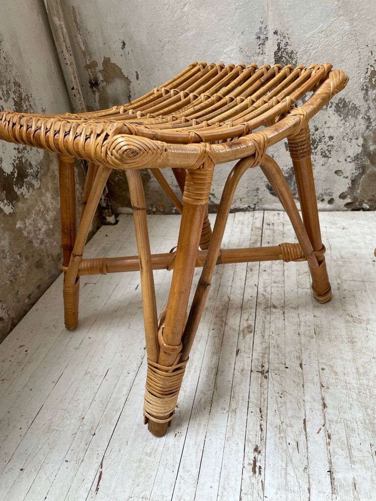Set 3 rattan stools