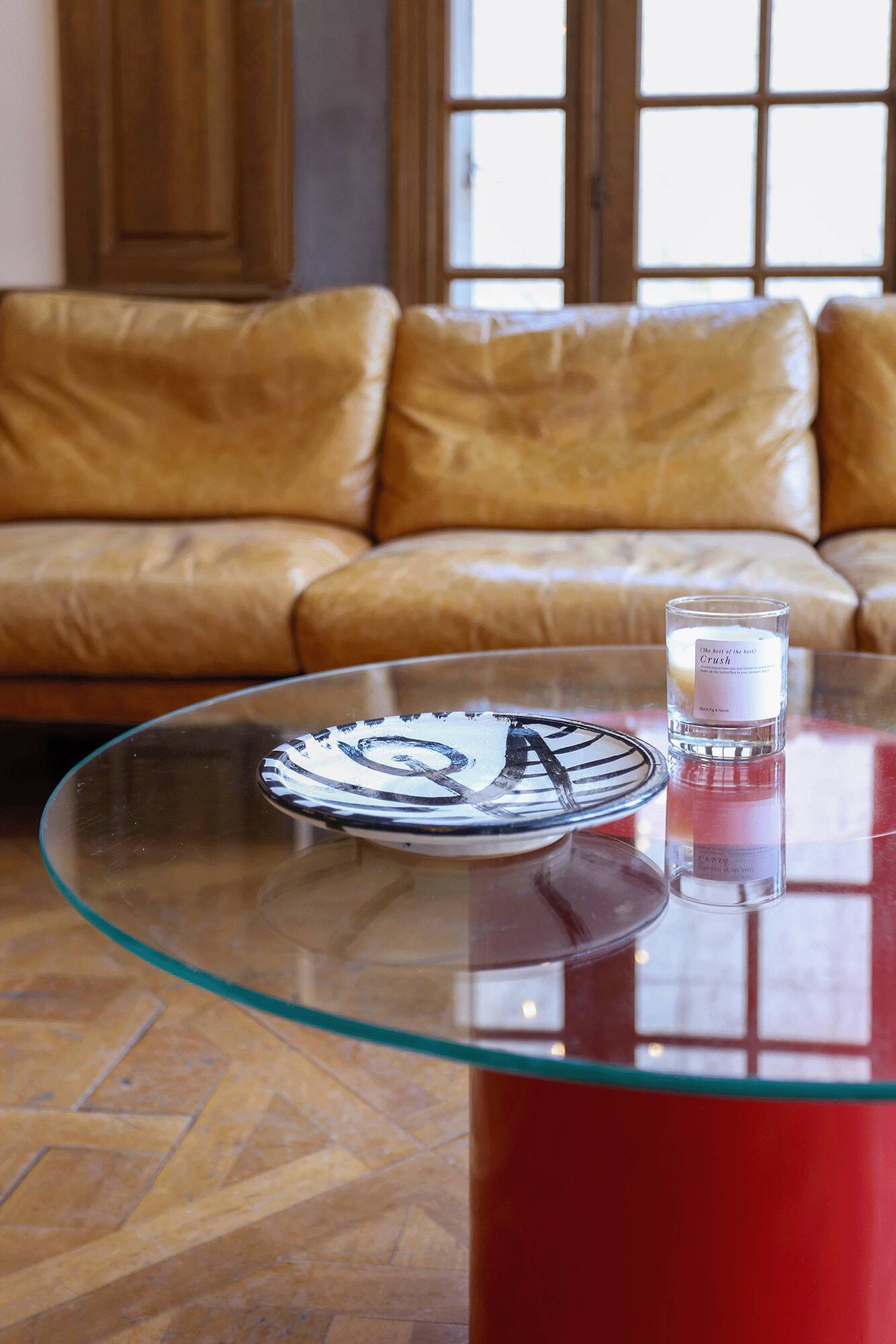 Red leg coffee table