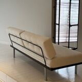 Modernist canapé design – Completely reupholstered in Pierre Frey fabric.