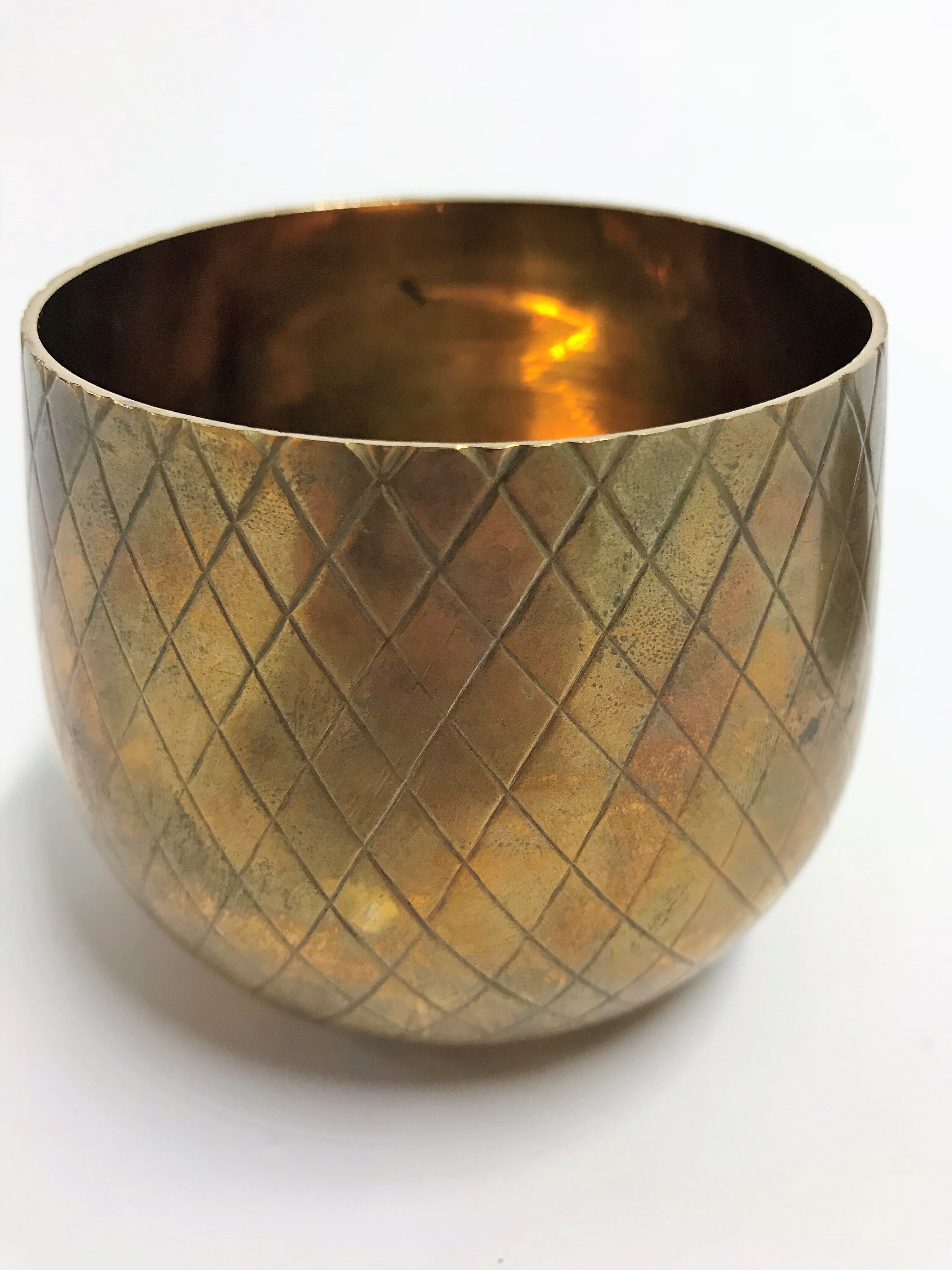 Vintage brass pineapple ice bucket 1970s