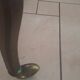Commode bar en chêne à roulettes