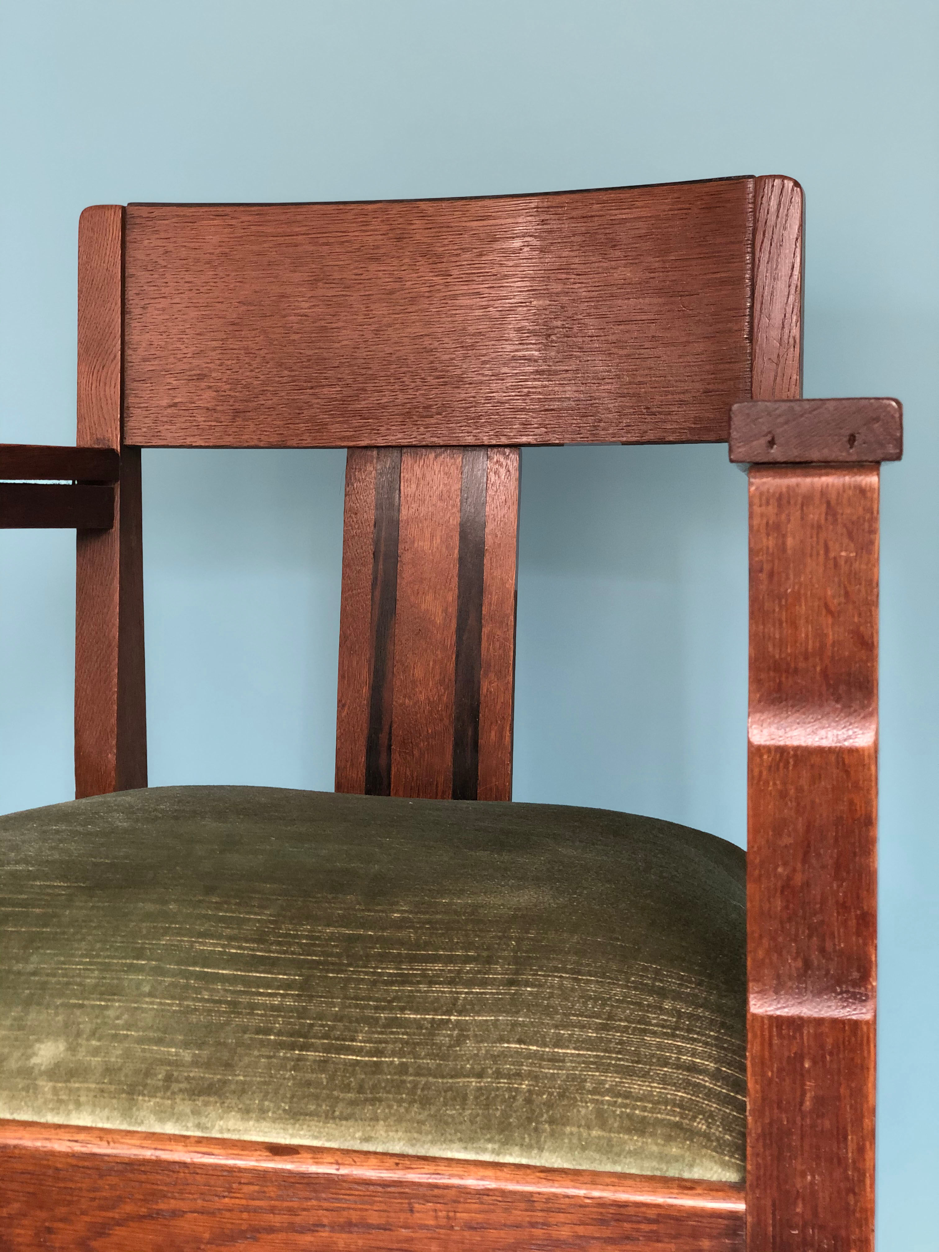 Oak Art Deco Amsterdam School Armchair 1920s