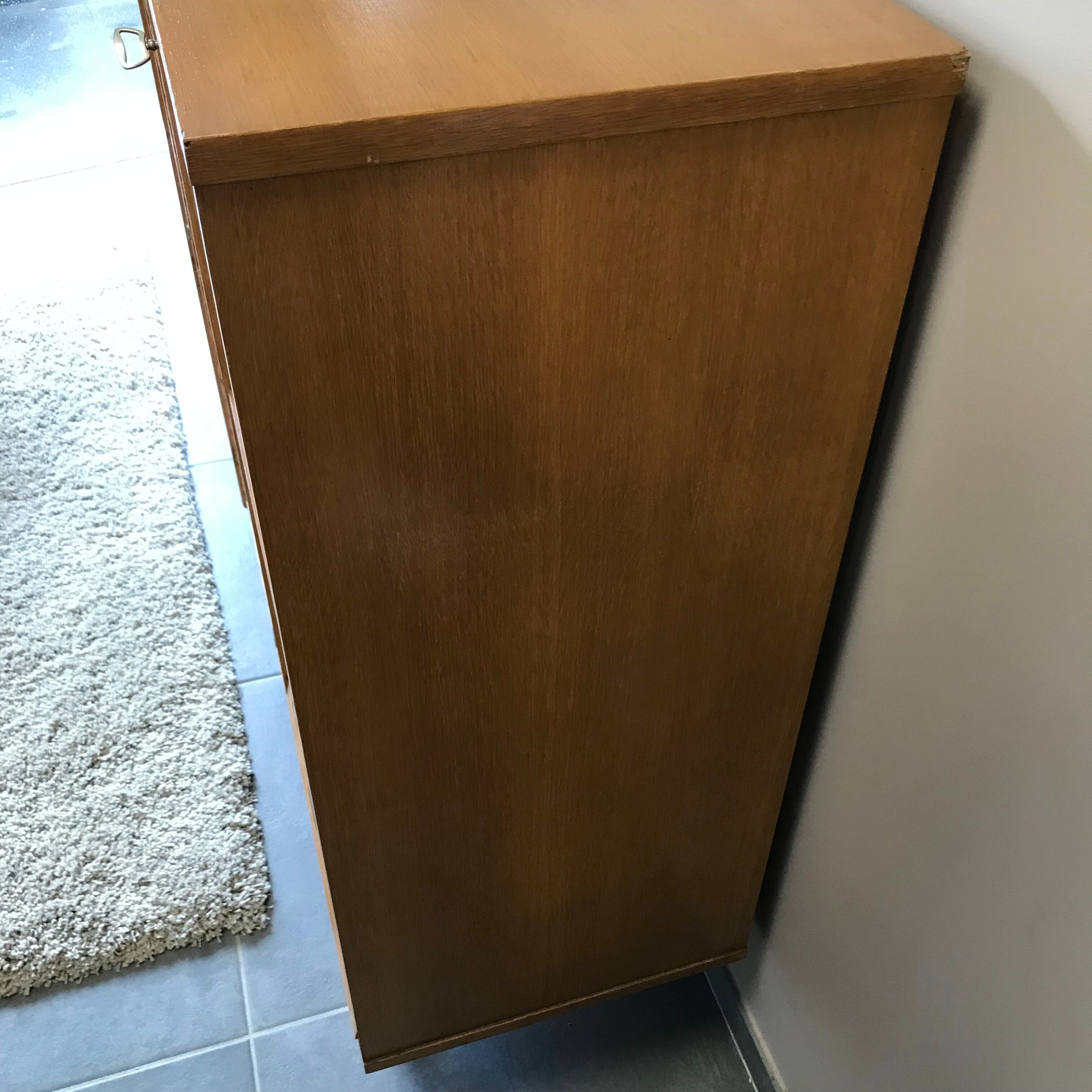 Furniture with wooden secretary and rattan