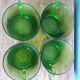 Duralex green glass cups, large format