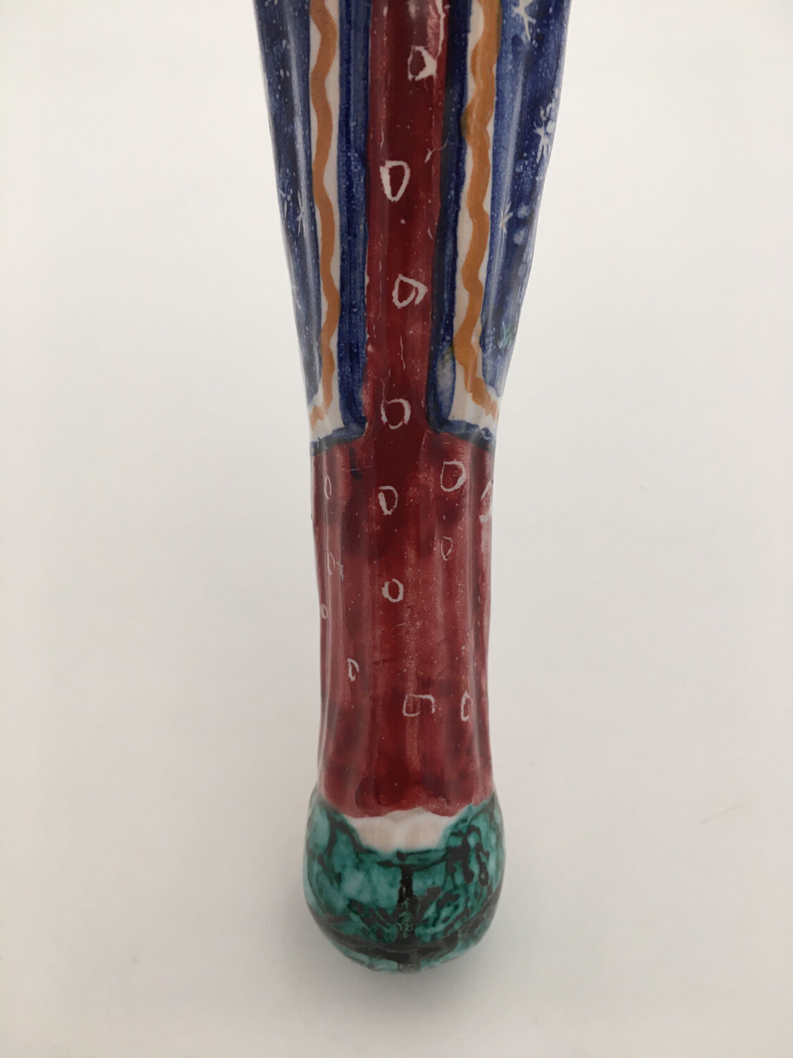 Virgin in polychrome enameled earthenware, 20th century