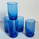 Cinq verres de verrier en verre soufflé vintages