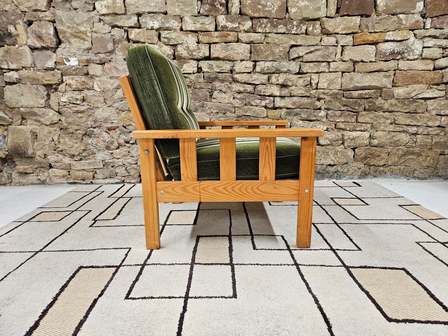 Pine fireside chair 1970