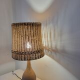 Ceramic and rattan lamp