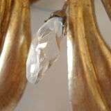 Lustre style vintage dore a pampilles