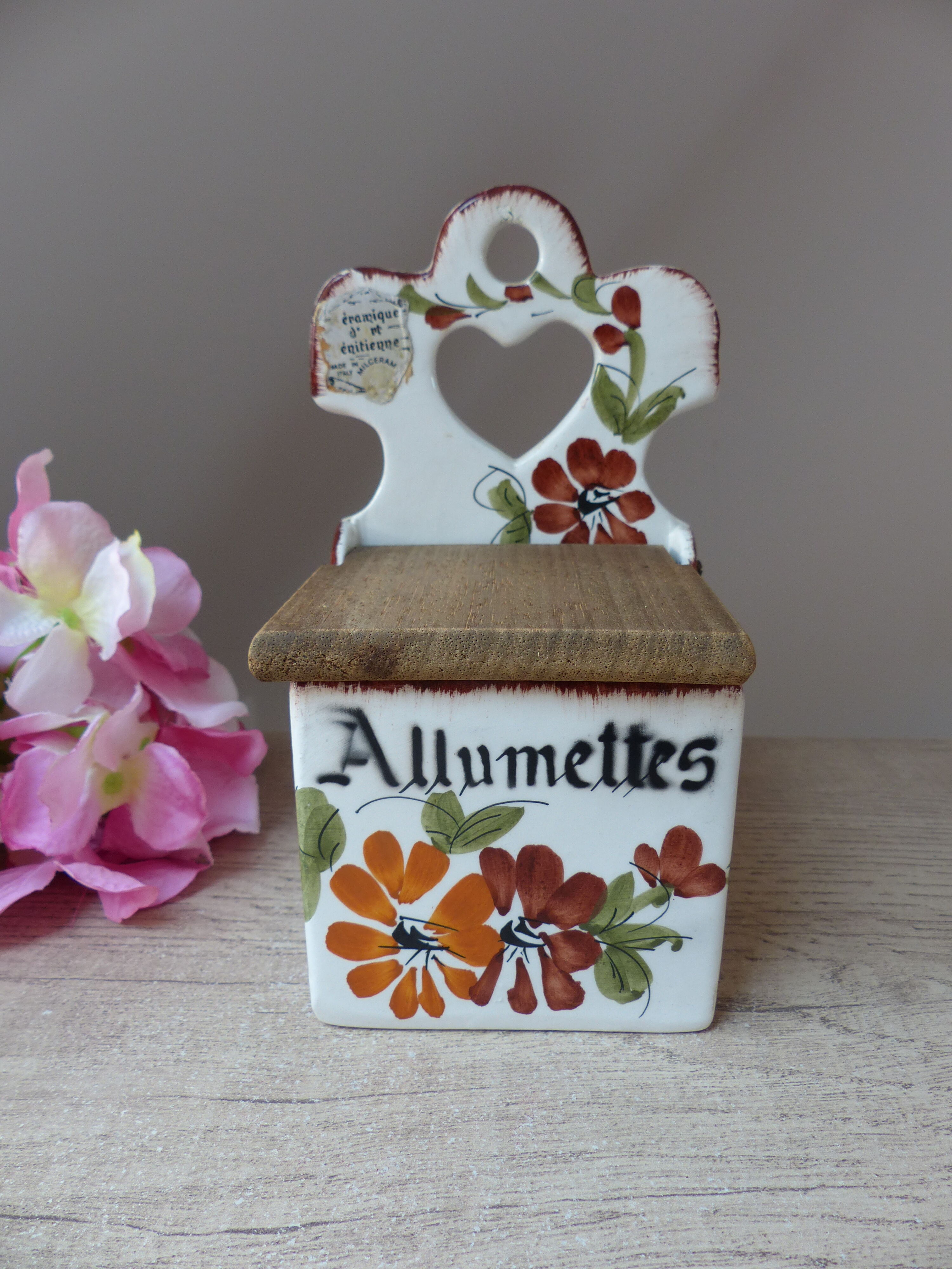 Old Ceramic Matchbox Italy