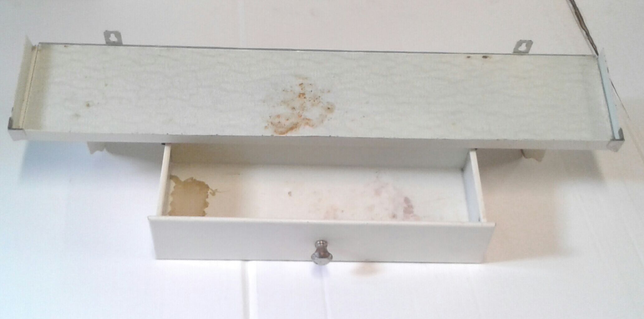 Vintage metal bathroom shelf