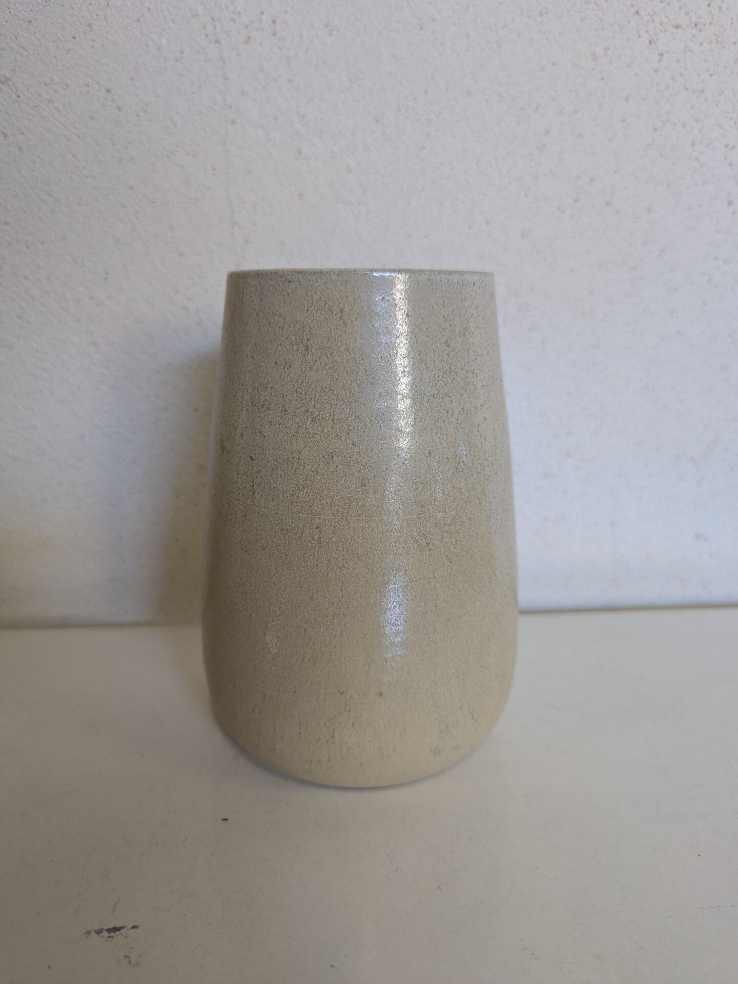 Glazed stoneware vase, signed, Japandi / wabi-sabi style, 1980s.